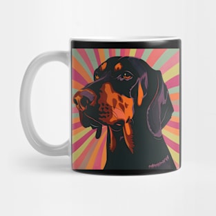 Black and Tan Coonhound in 70's Mug